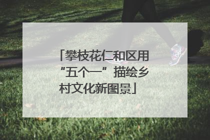 攀枝花仁和区用“五个一”描绘乡村文化新图景